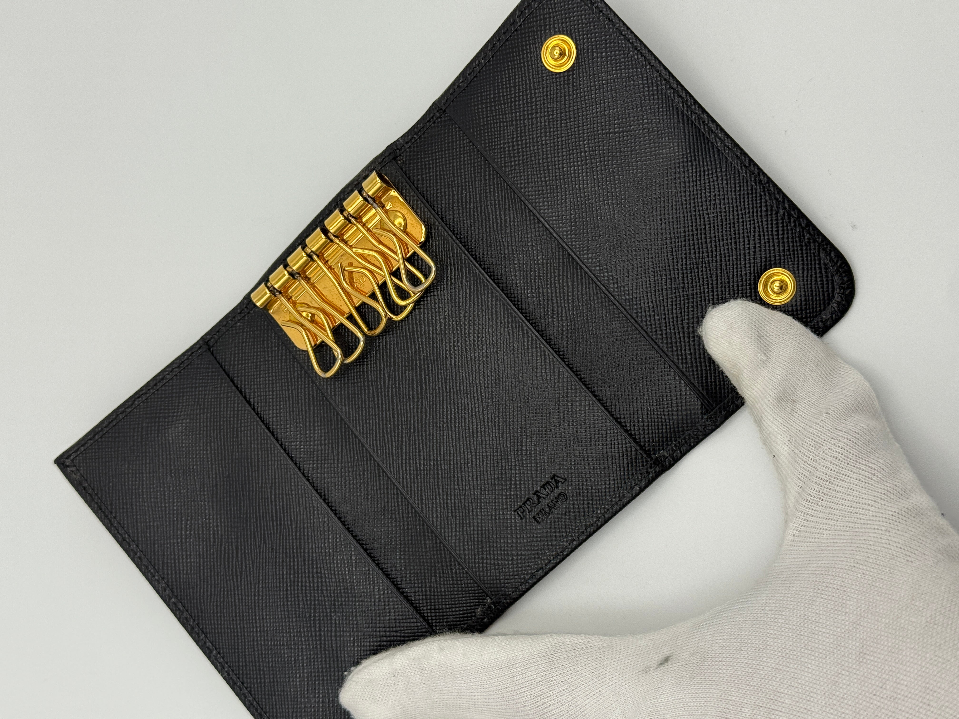 Prada Saffiano Leather Keychain