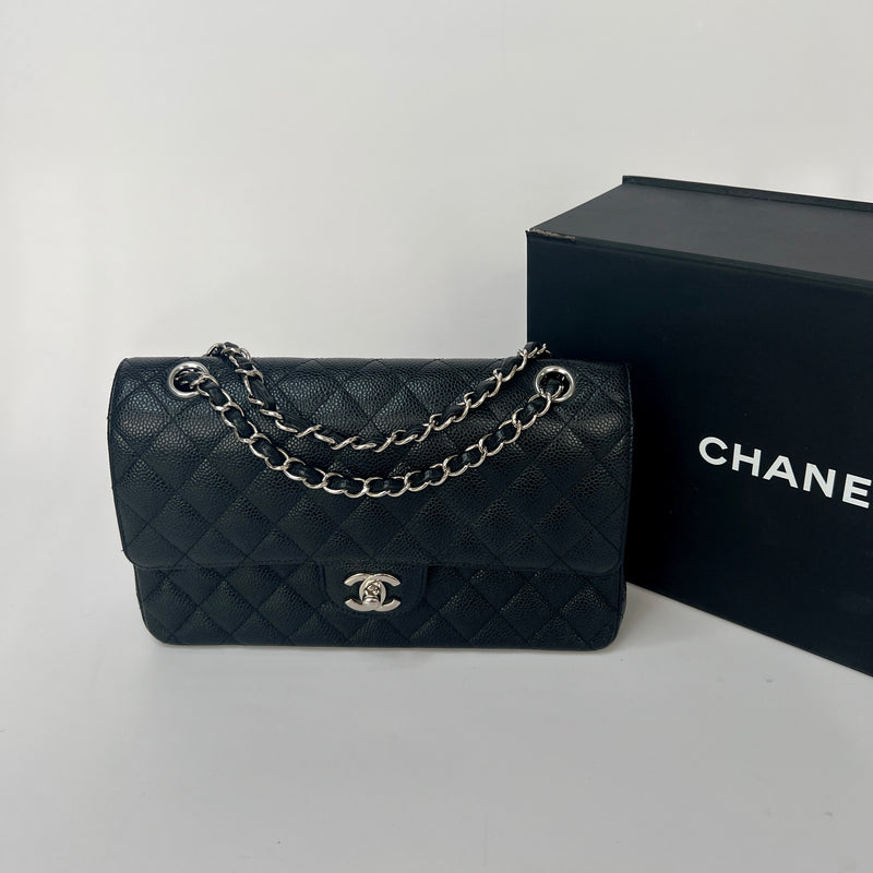 Chanel Black Caviar Leather Medium Classic Double Flap