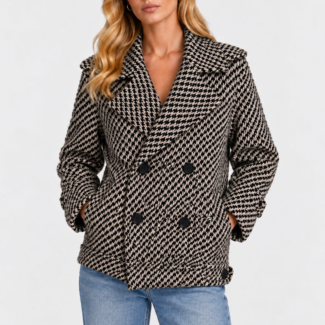Saint Laurent Jacket In Black & White Tweed. 100% authentic and preloved in excellent condition
