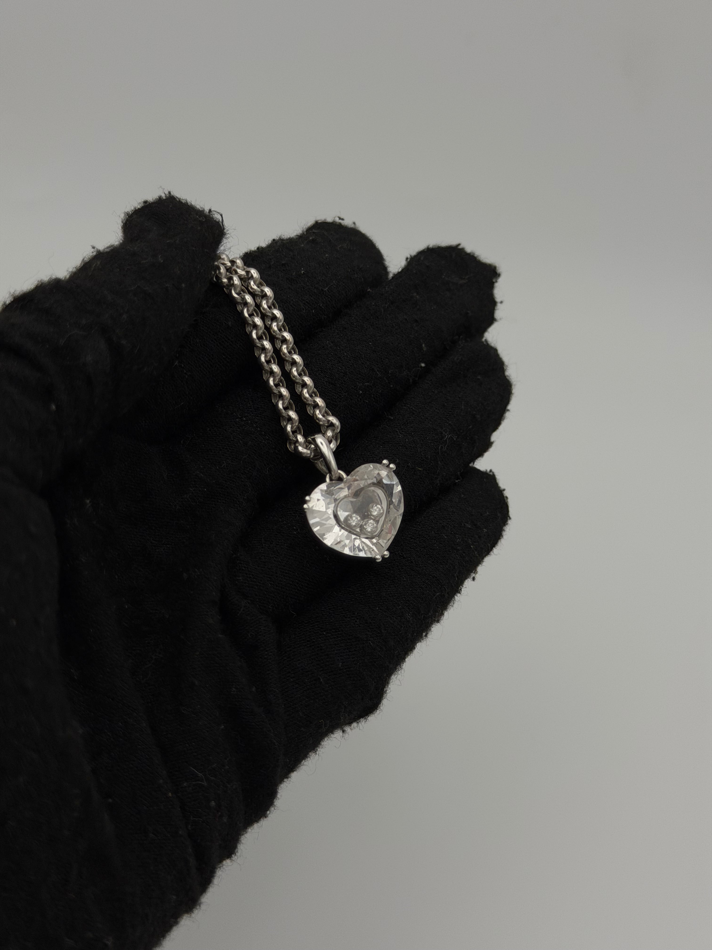 Chopard 18kt Happy Diamonds White Gold Diamond Necklace. Authentic and preloved in excellent condition.