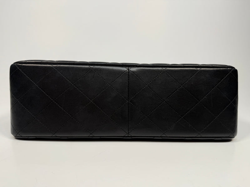 Chanel Jumbo Classic Flap Bag In Black Lambskin Leather With GHW