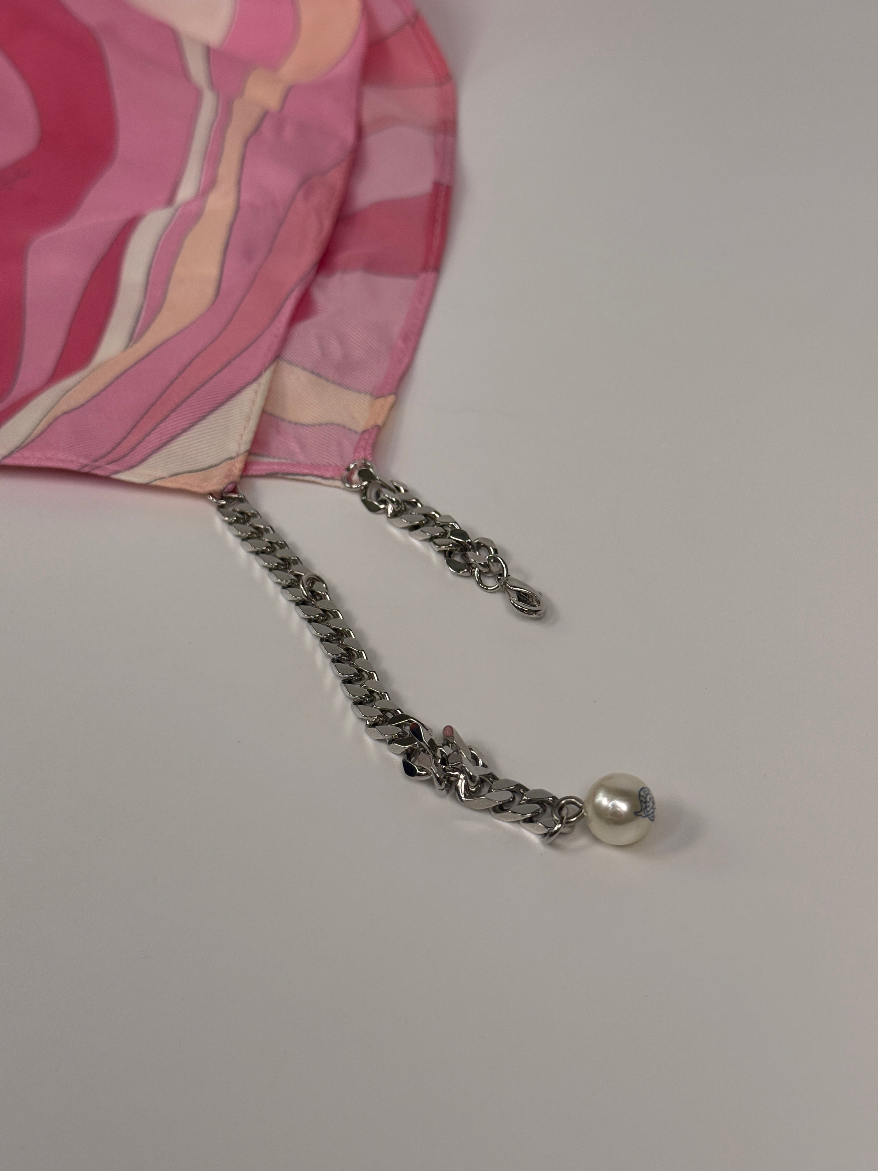 Emilio Pucci Halterneck Print Chain Top
