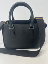 Prada Galleria Micro Bag In Black Saffiano Leather