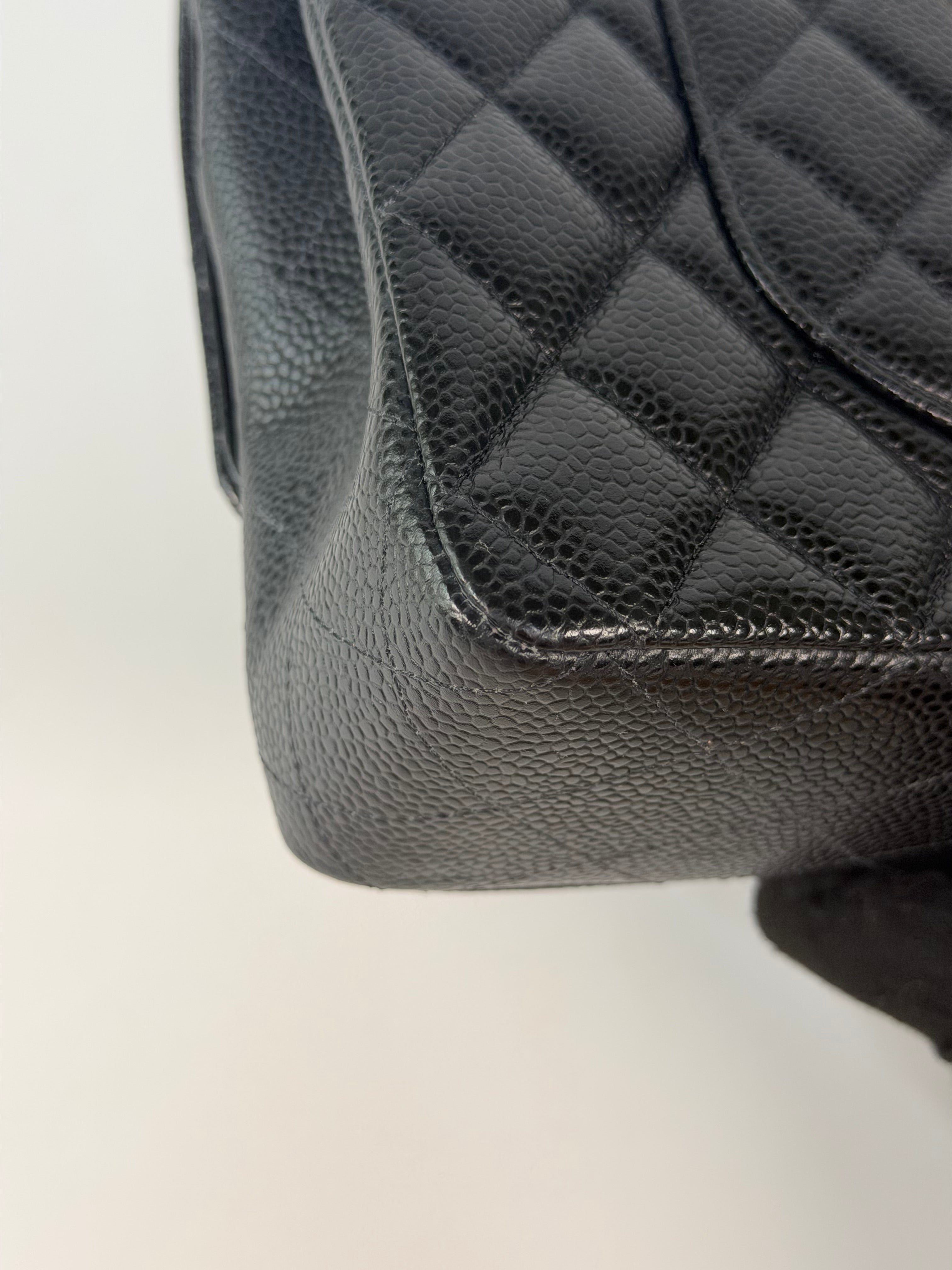 Chanel Medium Classic Double Flap In Black Caviar Leather Gold Hardware 100% authentic and preloved in excellent condition