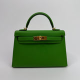 Hermès Mini Kelly ll In Bambou Epsom Leather With GHW
