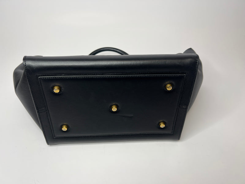 Celine Large Tie Bag In Black Leather