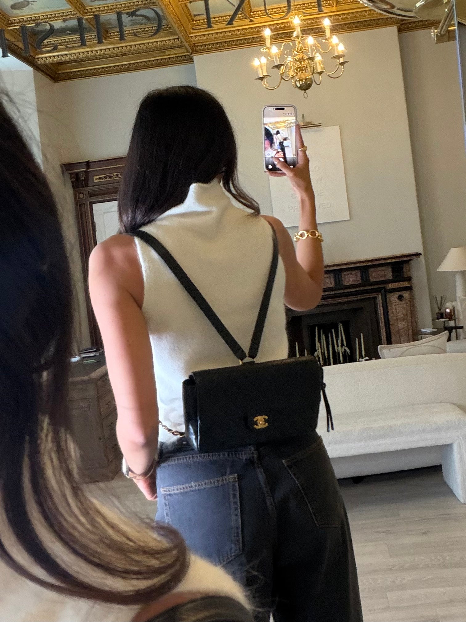 Chanel Medium Classic Vintage  Backpack In Black Lambskin With 24kt Gold Hardware, Authentic And Preloved In Excellent Condition