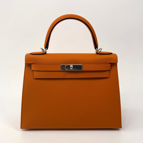 Hermès Kelly 28 In Orange Epsom Leather With PHW