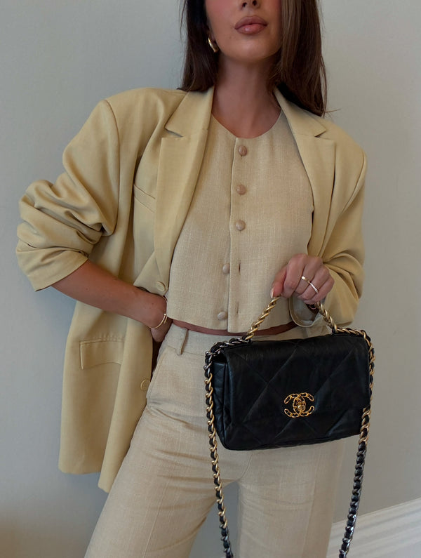 Chanel 19 Small In Black Calfskin Leather