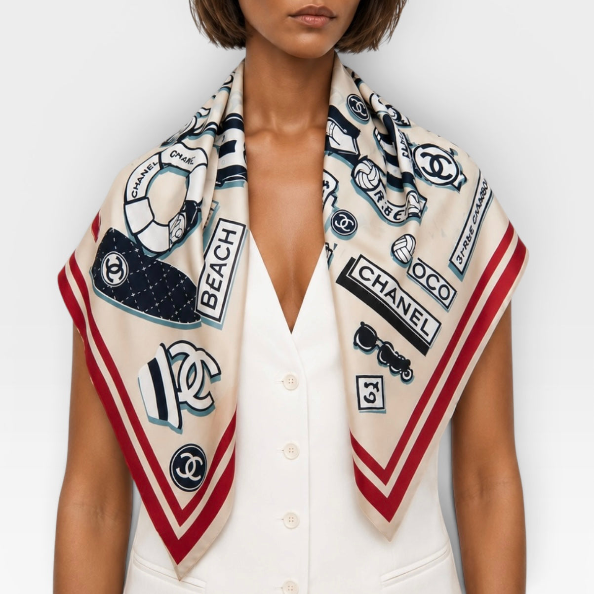 Chanel CC Silk Square Scarf