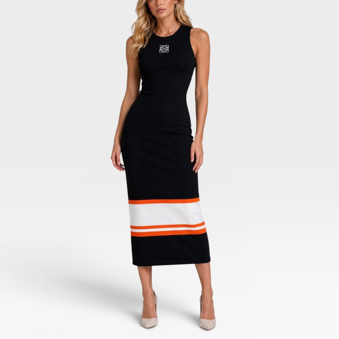 Loewe Embroidered Midi Dress (Size L / UK12)