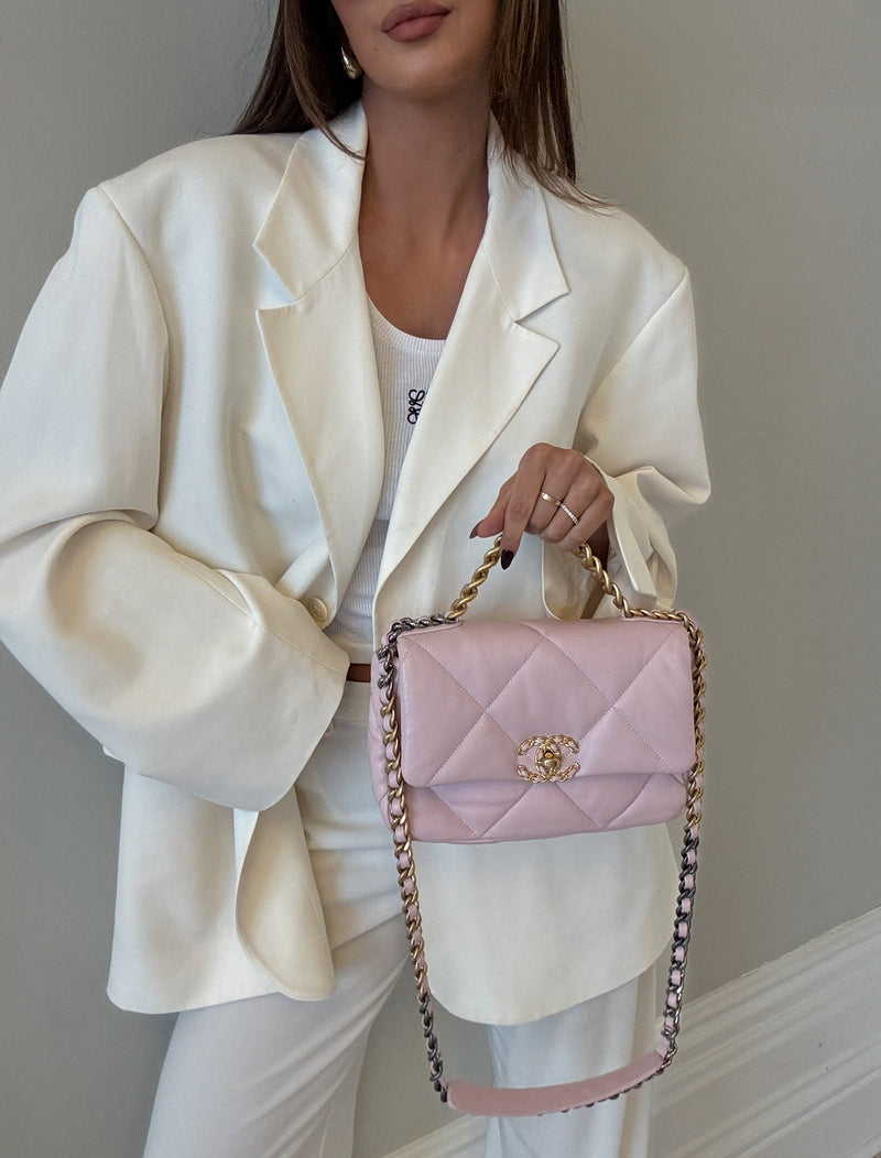 Chanel 19 Small In Light Pink Lambskin Leather