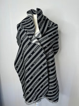 Givenchy Black 4g Logo Print Wool & Silk-blend Scarf