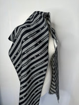 Givenchy Black 4g Logo Print Wool & Silk-blend Scarf