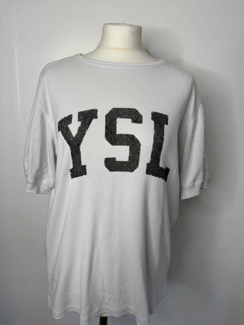Saint Laurent Logo T-Shirt (Size M/ UK 12 )