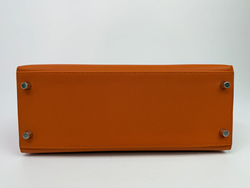 Hermès Kelly 28 In Orange Epsom Leather With PHW