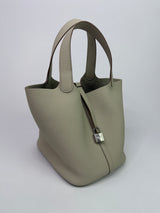 Hermès Picotin 22 In Beton Clemence Leather With PHW