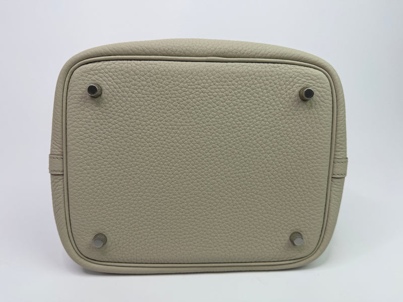 Hermès Picotin 22 In Beton Clemence Leather With PHW