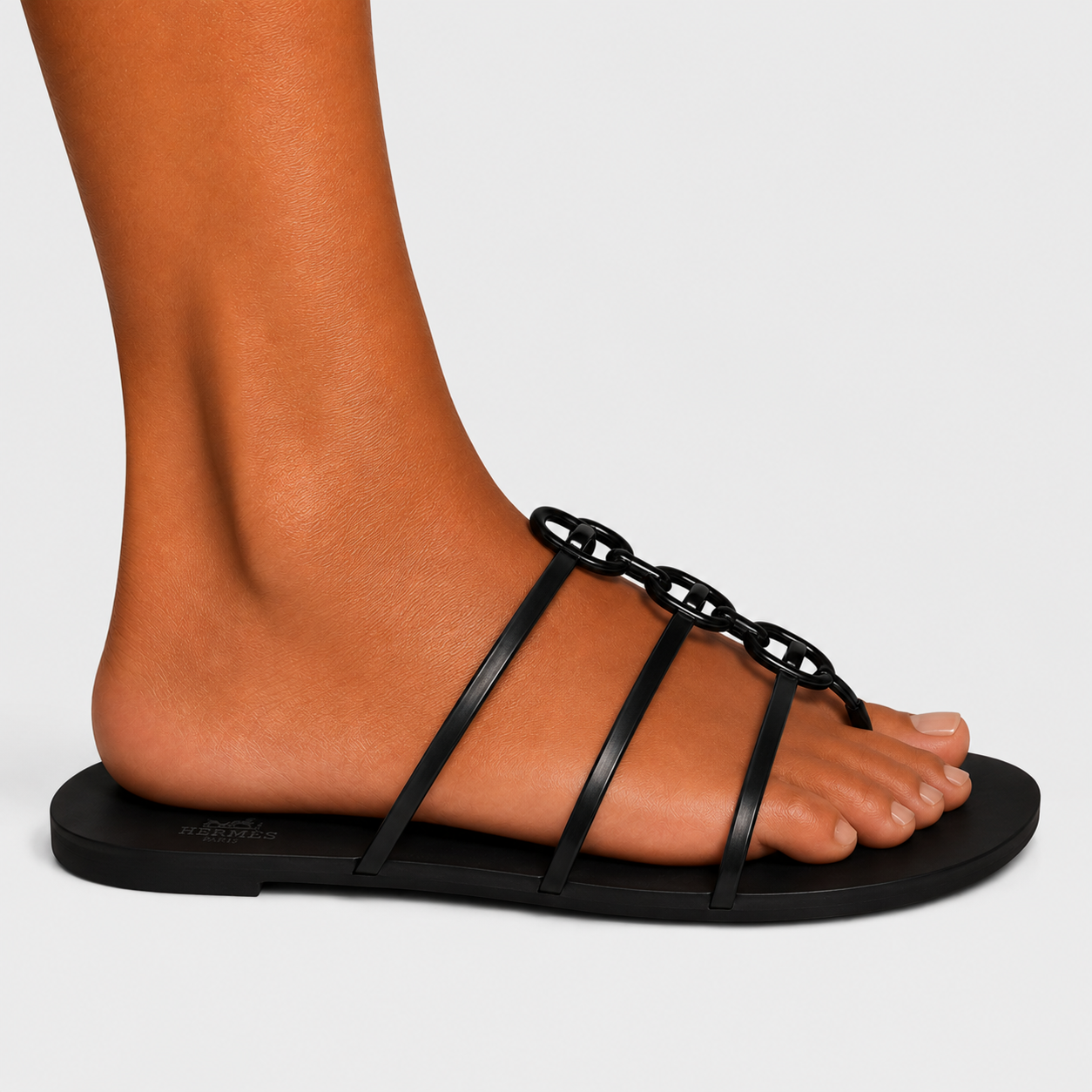 Hermès Mykonos Sandals In Black Size 37/UK4