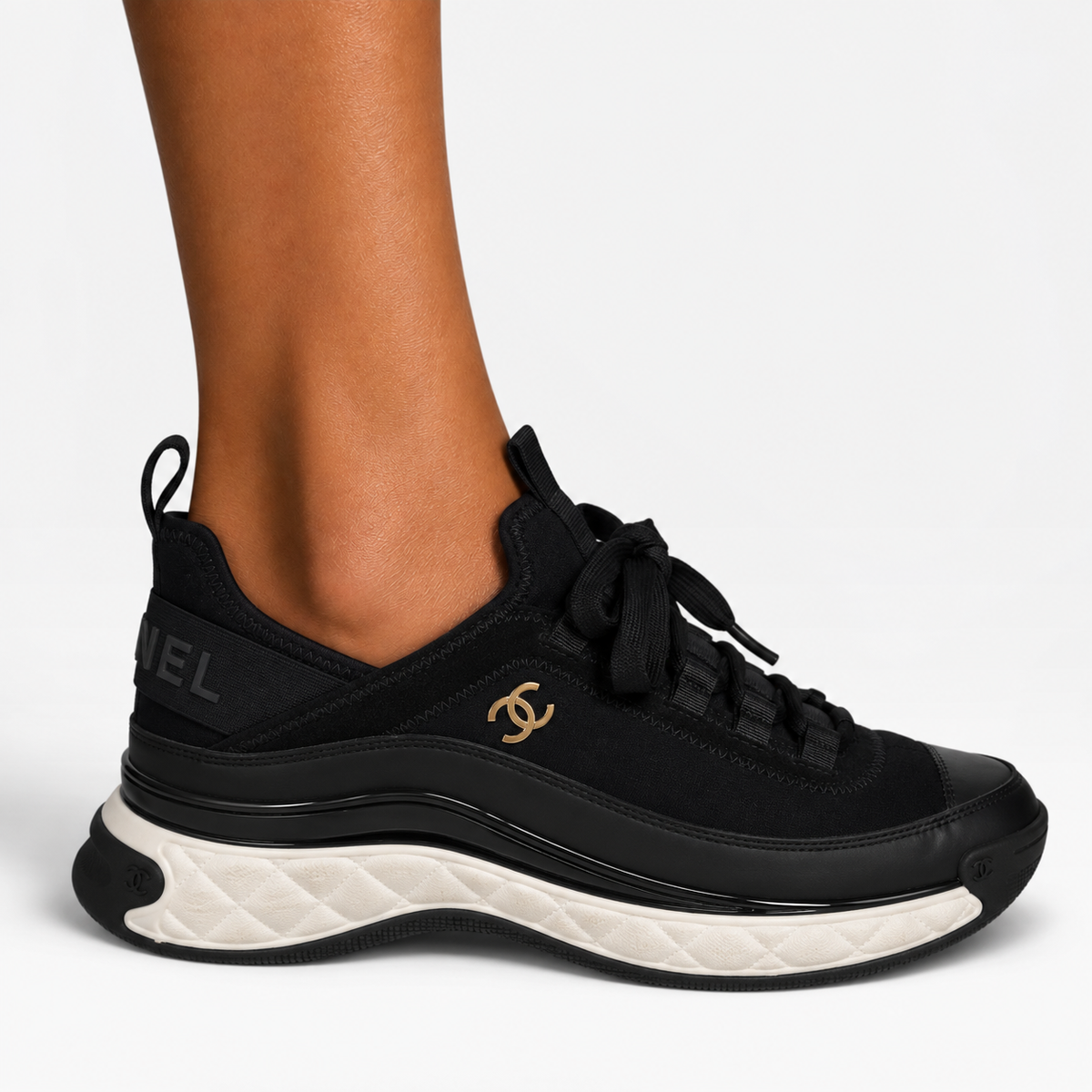 Chanel Black Sneakers (Size 39/UK6) 100% authentic and preloved in excellent condition