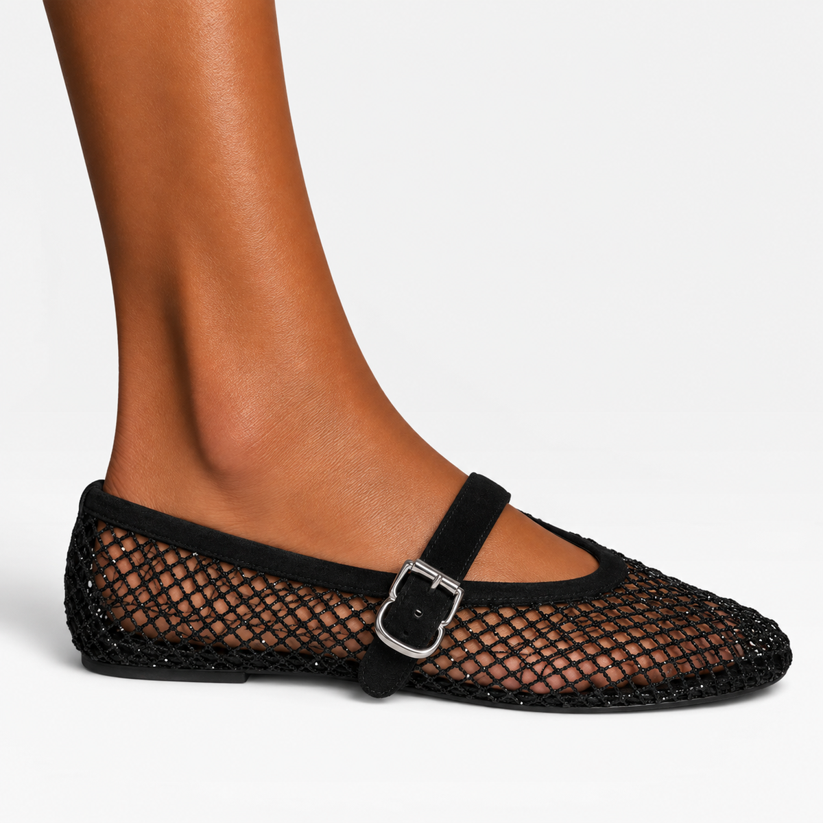 Aalia Flats In Black Mesh (Size 39.5 / UK 6.5) 100% authentic and preloved in excellent condition