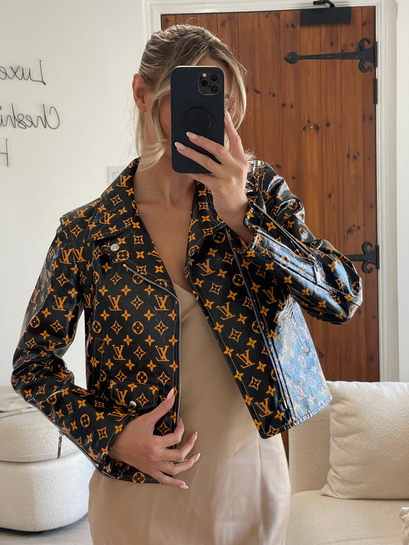 Louis Vuitton Leather Monogram Biker Jacket (Size 36/ UK 8)