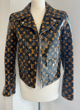 Louis Vuitton Leather Monogram Biker Jacket (Size 36/ UK 8)
