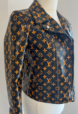 Louis Vuitton Leather Monogram Biker Jacket (Size 36/ UK 8)