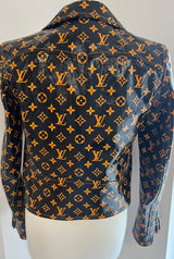 Louis Vuitton Leather Monogram Biker Jacket (Size 36/ UK 8)