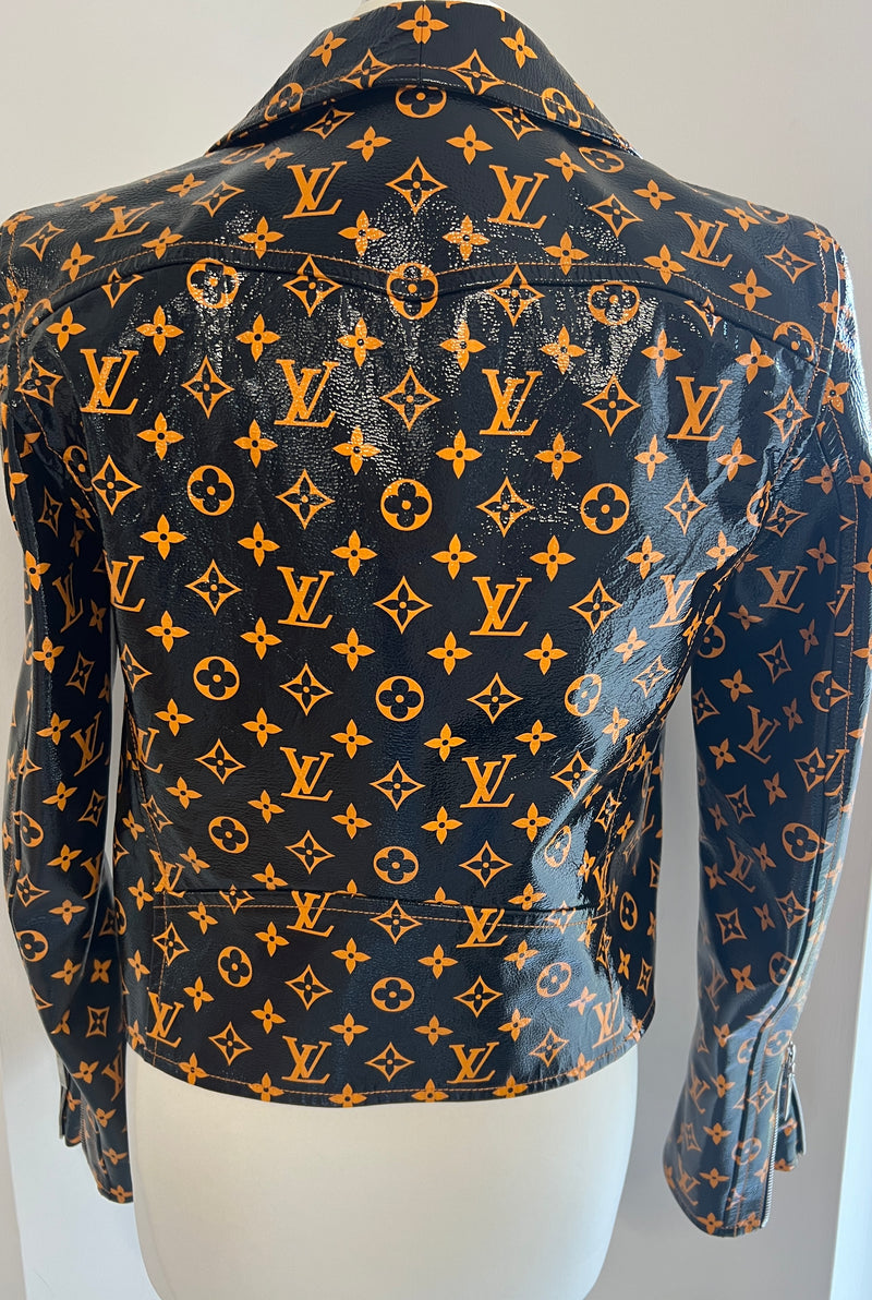 Louis Vuitton Leather Monogram Biker Jacket (Size 36/ UK 8)