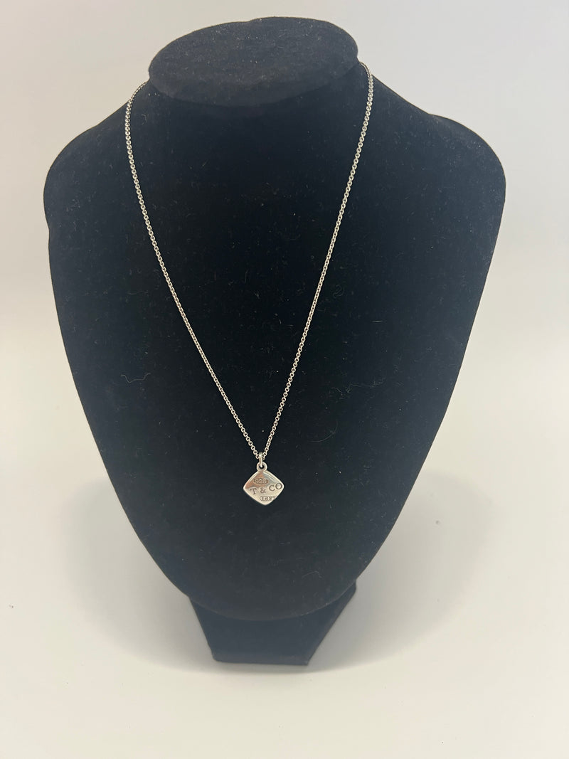 Tiffany & Co Silver Square Pendant Necklace