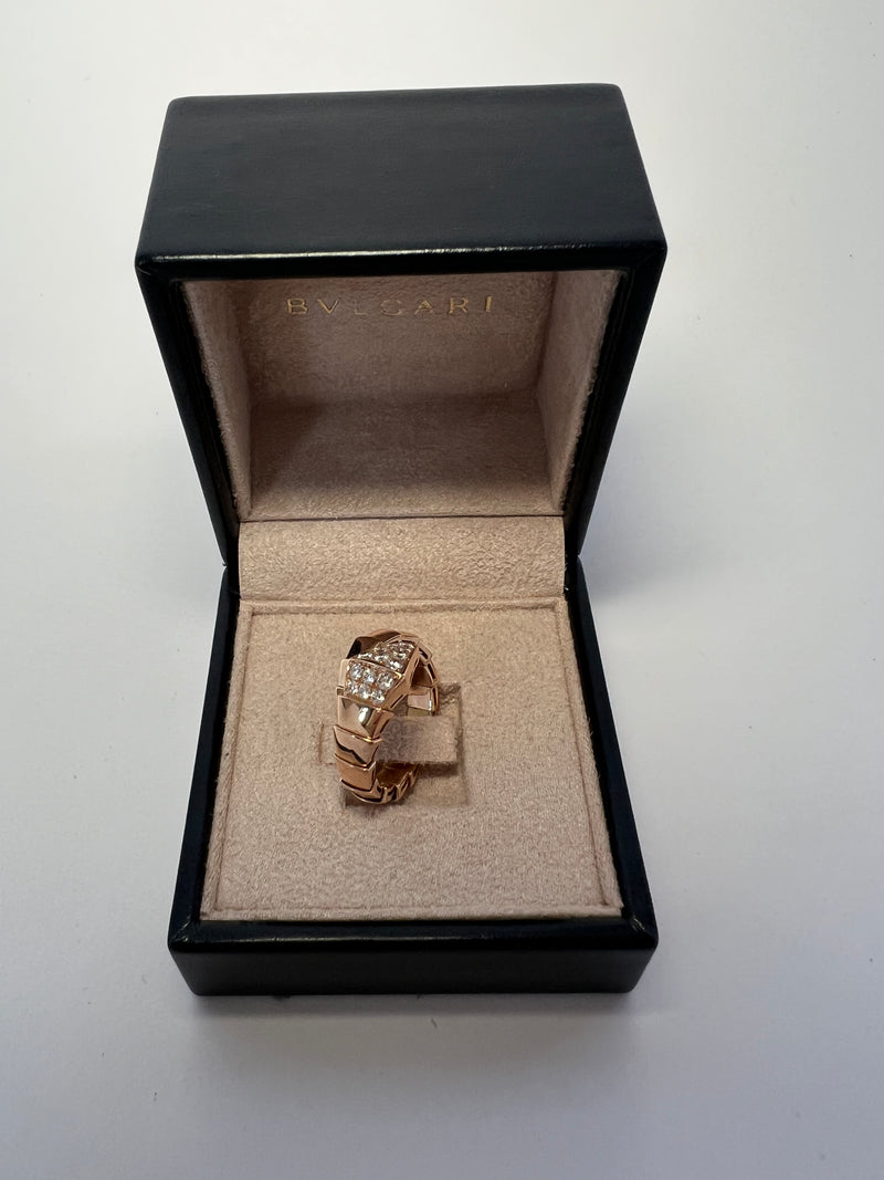 Bvlgari 18kt Rose Gold Serpenti Viper Ring (Size L)