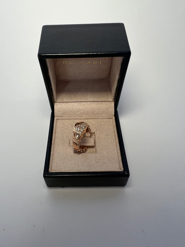 Bvlgari 18kt Rose Gold Serpenti Viper Ring (Size L)