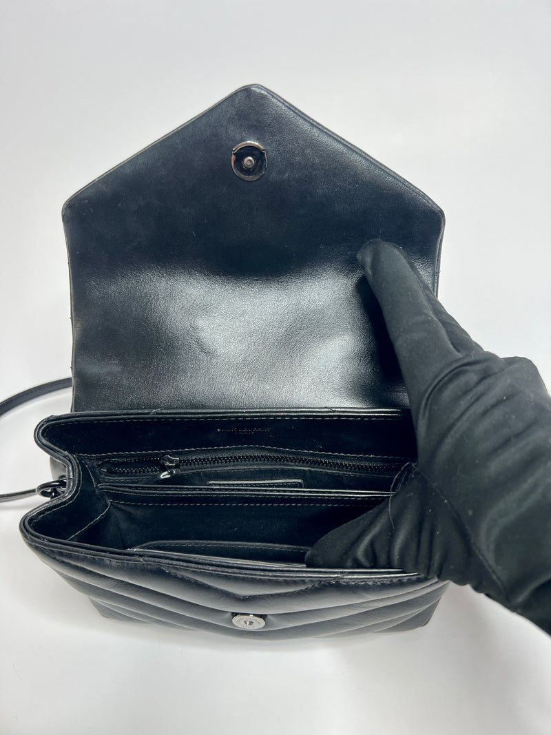 Saint Laurent Toy Lou In Black Leather