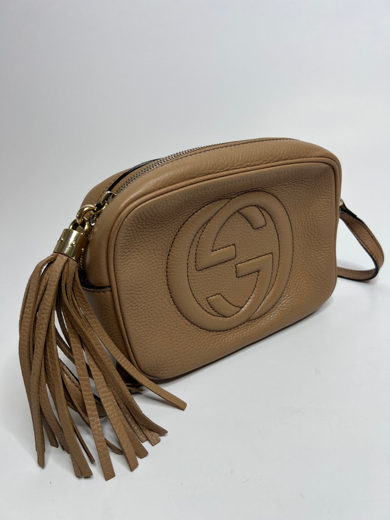 Gucci Beige Soho Disco Leather Crossbody Bag