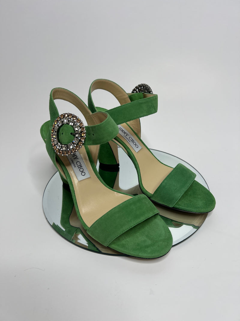 Jimmy Choo Mischa 85  Suede Slingback  (Size 39.5 /UK 6.5)