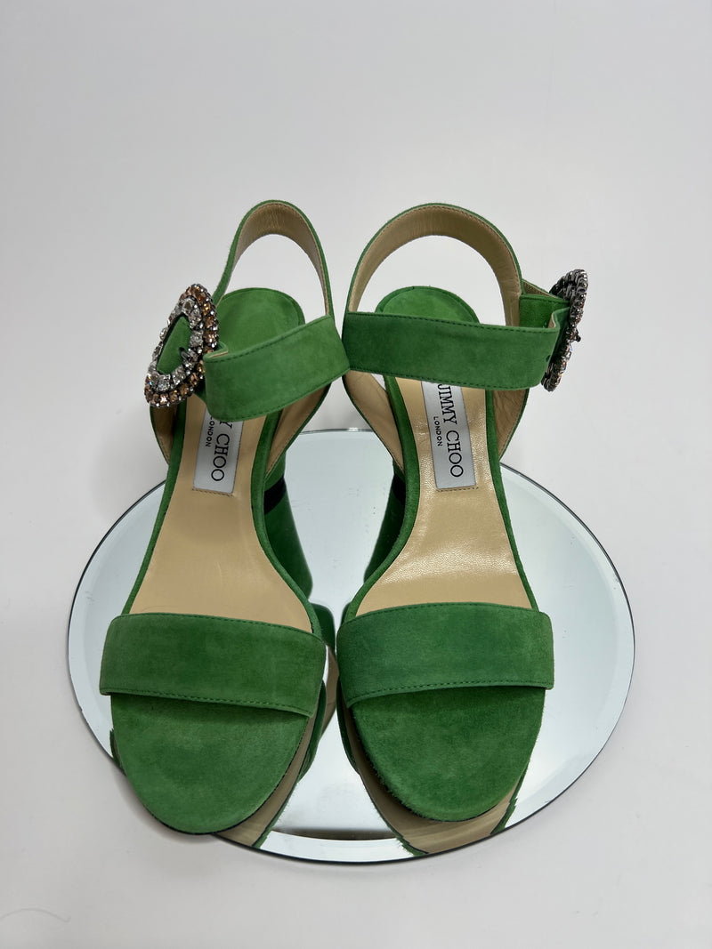 Jimmy Choo Mischa 85  Suede Slingback  (Size 39.5 /UK 6.5)
