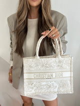 Christian Dior Toile de Jouy Canvas Book Tote