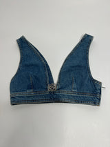 Loewe Anagram Denim Bralette  (Size 34 / UK 6)