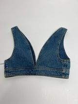 Loewe Anagram Denim Bralette  (Size 34 / UK 6)
