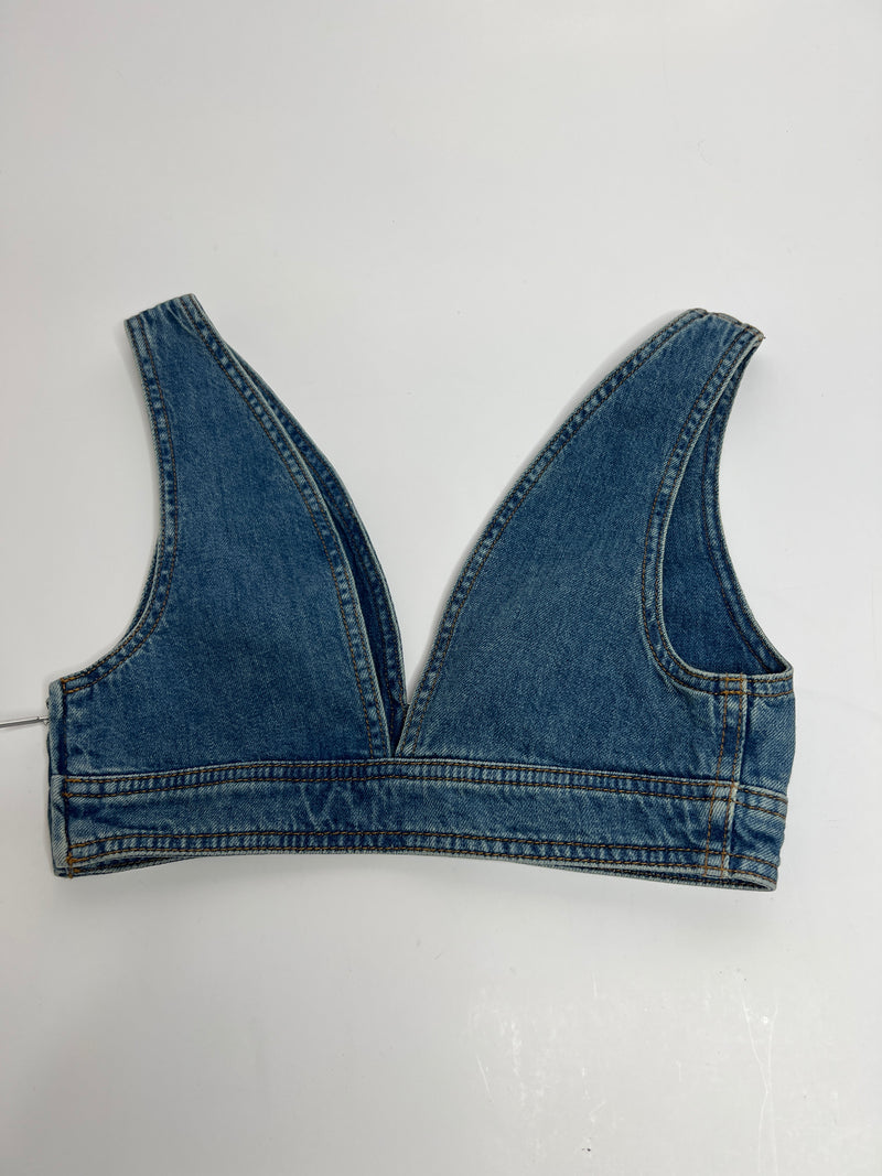 Loewe Anagram Denim Bralette  (Size 34 / UK 6)