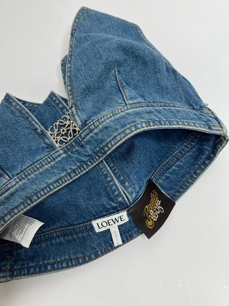 Loewe Anagram Denim Bralette  (Size 34 / UK 6)