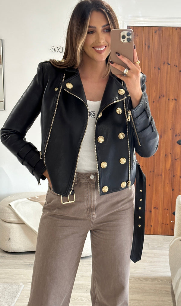 Balmain Leather Jacket (Size 40/UK 10)