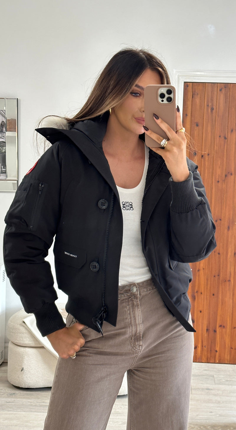 Canada Goose Black Bomber Jacket (Size M)