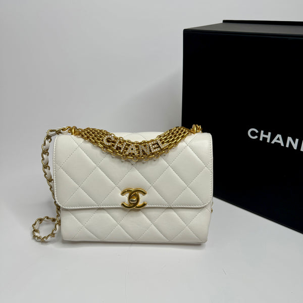 Chanel White Lambskin Seasonal Flap Bag