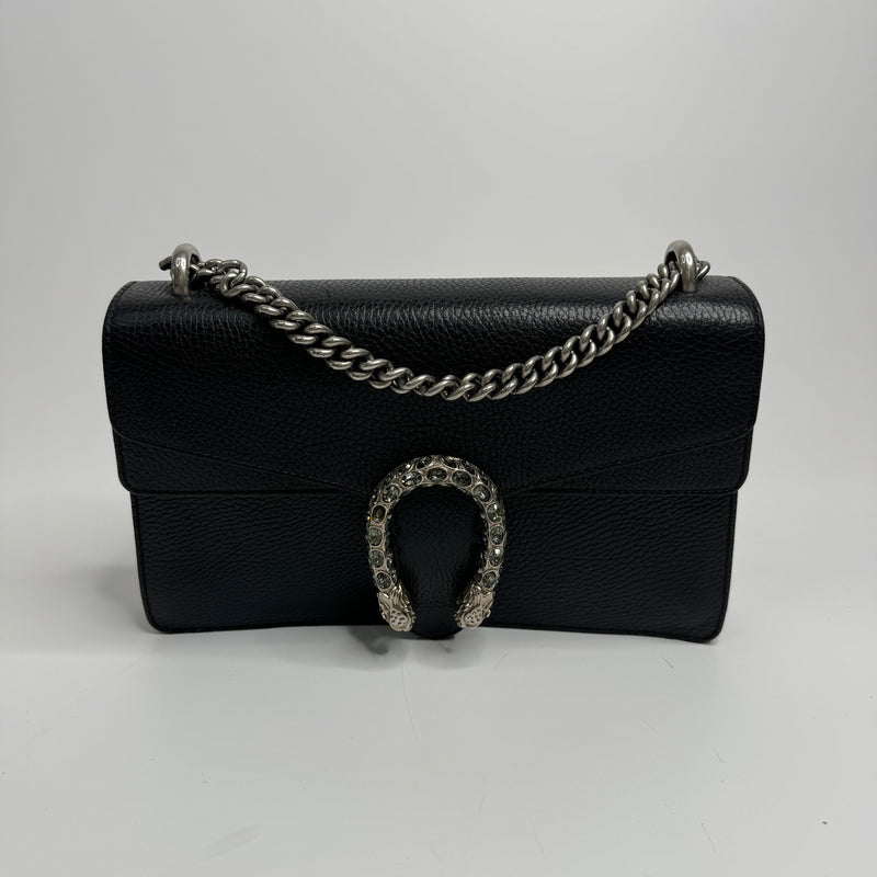 Gucci Dionysus GG Small Black Leather Shoulder Bag