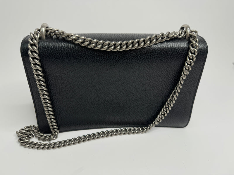 Gucci Dionysus GG Small Black Leather Shoulder Bag