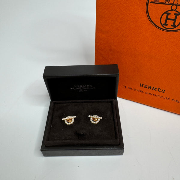 Hermès Finesse Earrings 18ct Diamond Rose Gold