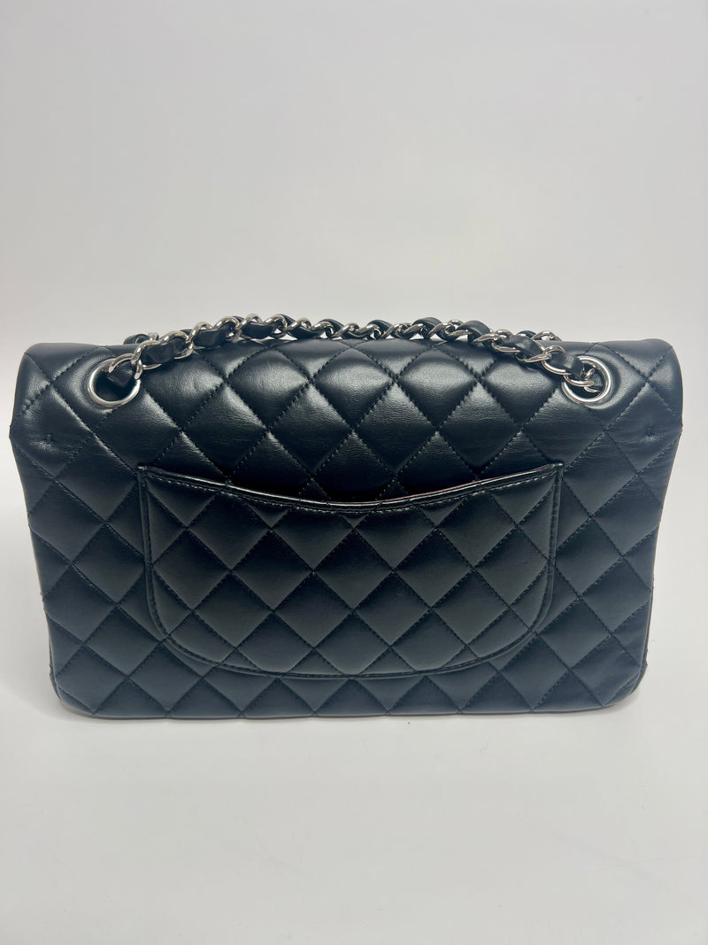 Chanel Black Lambskin Leather Medium Classic Double Flap