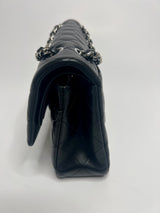 Chanel Black Lambskin Leather Medium Classic Double Flap
